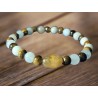 Anti Grincheux - Éclats de Positivité avec Citrine, Aigue-Marine et Œil de Tigre - Bracelet Lithothérapie